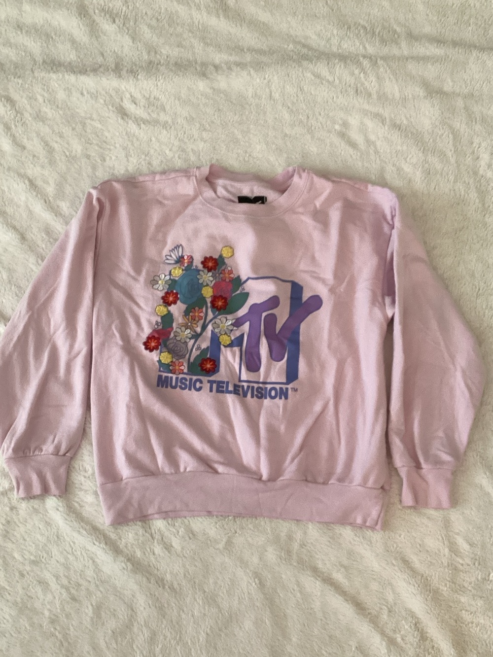 Pink MTV Music Television Crewneck Sweatshirt Sz M